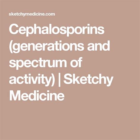 Cephalosporins Generations And Spectrum Of Activity Sketchy