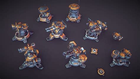 3d Model Mech Constructor Turrets Vr Ar Low Poly Cgtrader