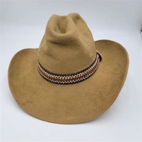 Vintage John B Stetson 5x Beaver Cowboy Hat Stetson Hatband Size 7 12