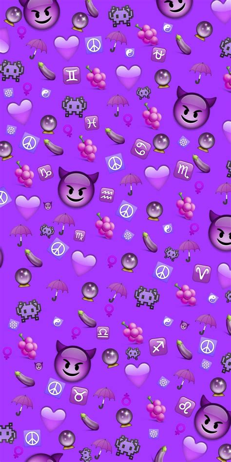 Created By Me Cute Emoji Wallpaper Emoji Wallpaper Purple Backgrounds