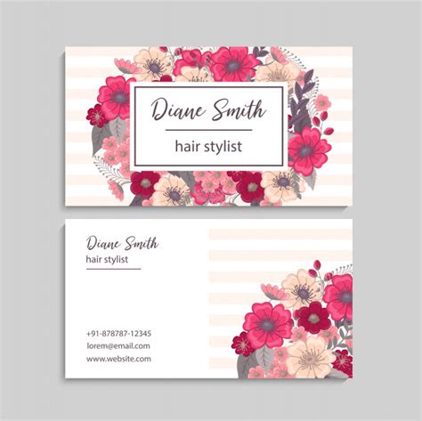 Use this business card template to create your own personal or professional cards. Floral style business card template vector Vector | Free Download