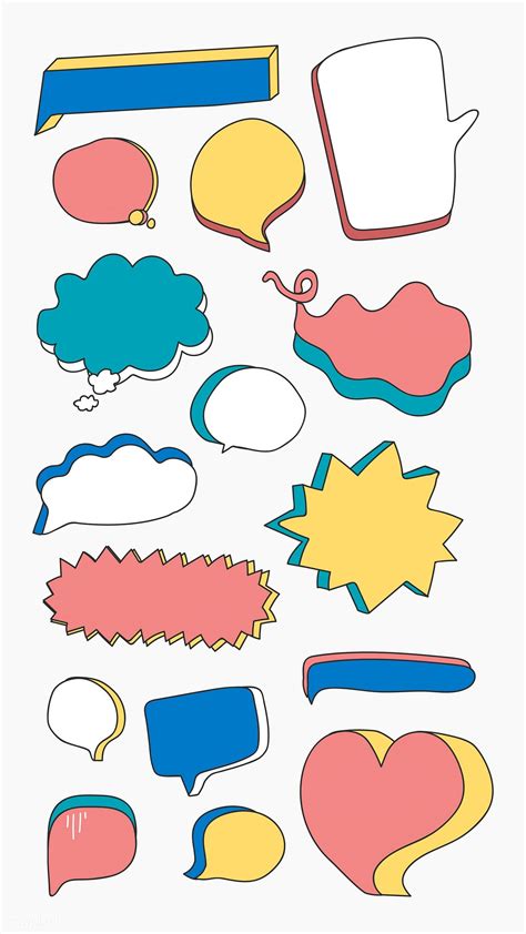Download Premium Vector Of Colorful Doodle Speech Bubble Vectors