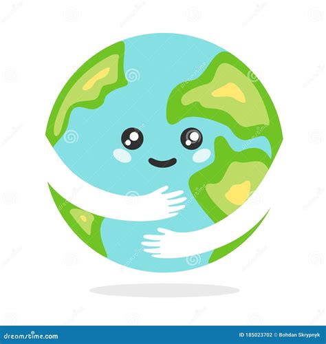 Feliz Planeta Tierra Kawaii Caricatura Planeta Azul Tierra Con