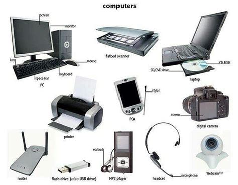 There Are Many Different Types Of Electronic Devices In This Picture