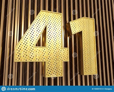 Number 41 Number Forty One With Small Holes Stock Illustration