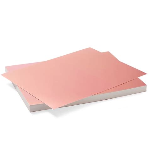 50 Pack Metallic Rose Gold Cardstock Sheets For Arts And Crafts 85 X