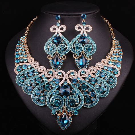 Buy White Gold Plated Bridal Jewelry Sets Statement