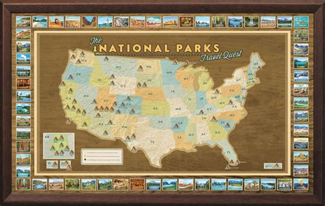 National Parks Travel Map Poster