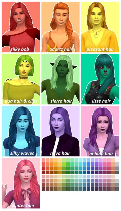 10 Greenllamas Hairs Recoloured Recoloured In 76 Colors In