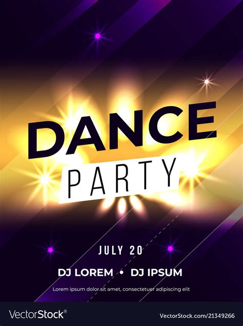 Dance Party Poster Background Template Royalty Free Vector