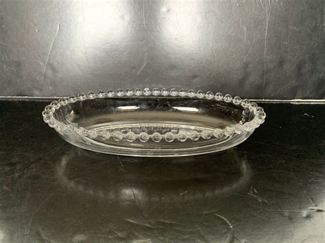 Vintage Imperial Glass Candlewick Oval Relish Dish 8 3 8 Candlewick