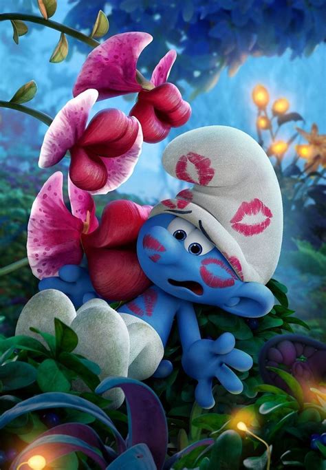 Smurfs The Lost Village Ultra Hi Res Movie Poster Kissing Plant Wallpaper De Desenhos Animados