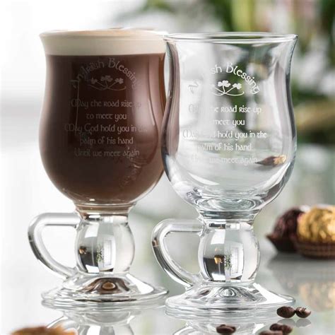 galway crystal irish blessing latte glass mug pair at hmgc10424