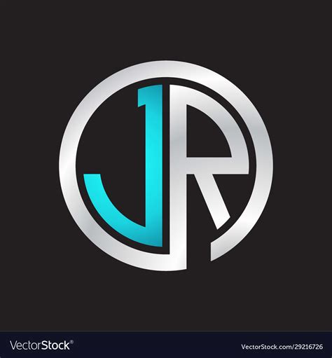 Jr Initial Logo Linked Circle Monogram Royalty Free Vector