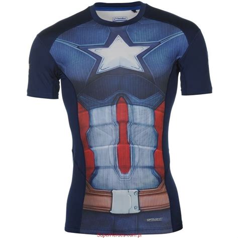 Koszulka Kompresyjna Captain America Pełen Mundur Mens Workout