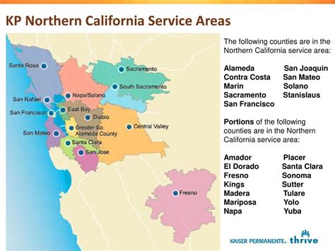 Kaiser Permanente Northern California Service Area Map Free Printable