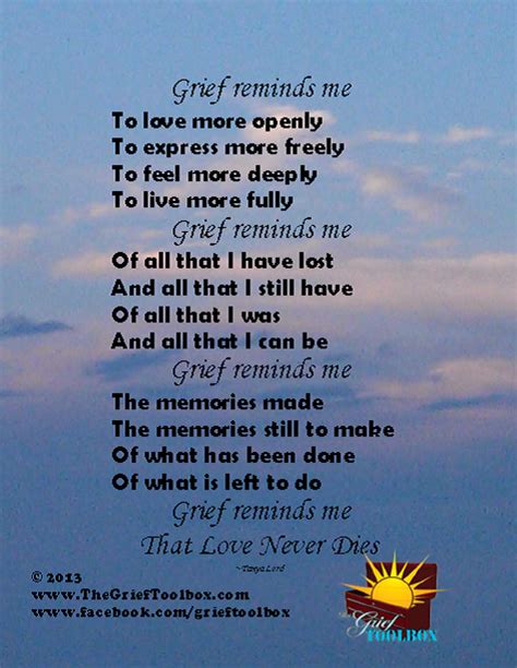 Grief Reminds Me That Love Never Dies A Poem The Grief Toolbox