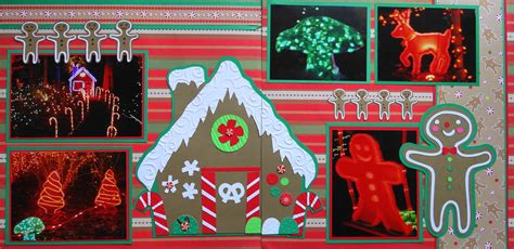 Scrapbook Page Christmas Lights 2 Page Layout With A Gingerbread