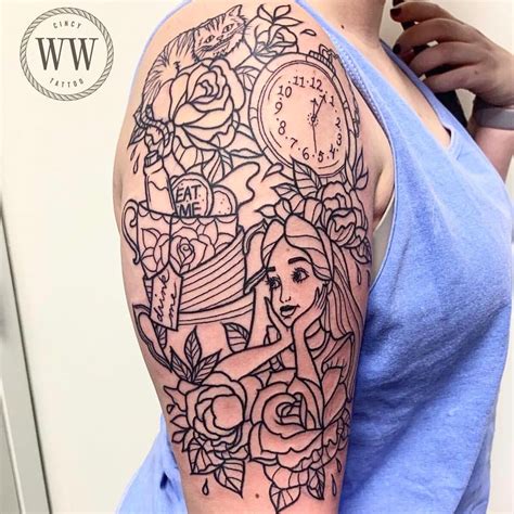 Alice In Wonderland Collage Tattoo Wallpaperpchdrog
