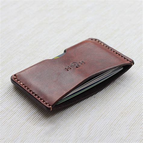 Automatique card holder / wallet in aluminum and leather. personalised slim leather card holder by hide & home | notonthehighstreet.com