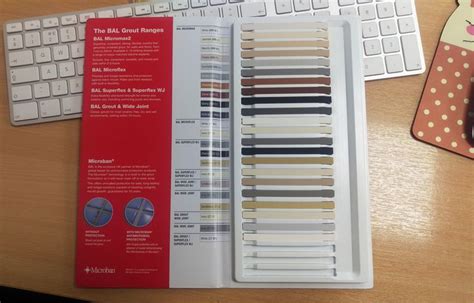 First, we'll consider grout for patterned tile. New BAL grout selectors have arrived in the office today ...