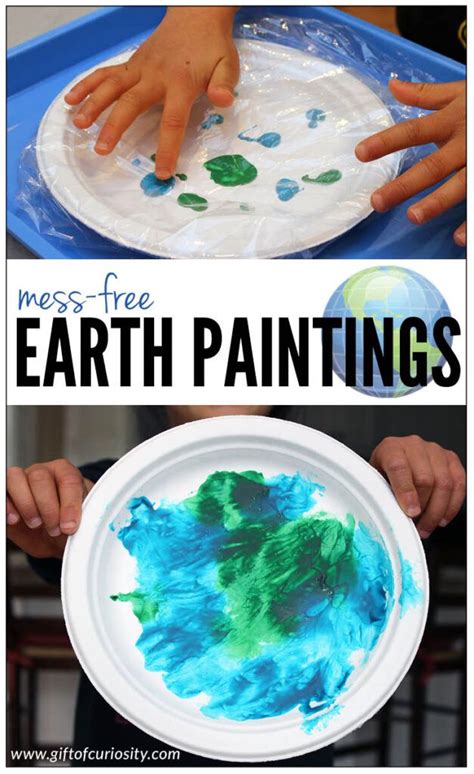 Mess Free Earth Paintings In 2021 Art Activities For Toddlers Art