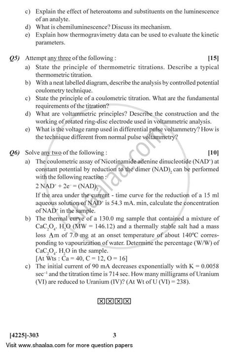 Lack of medical education does not deprive you of the right to have your opinion on the following medical debate topics: Advanced Instrumental Methods of Analysis 2012-2013 M.Sc Physical Chemistry Semester 3 question ...