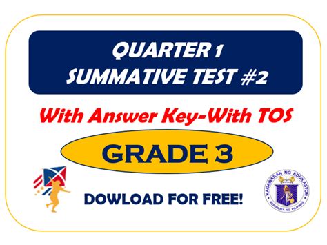 Summative Test 2 ~ Grade 3 Quarter 1 ~ All Subjects With Tos Deped K
