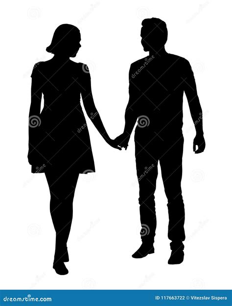 A Couple Of Young People Man And Woman Holding Hands Vector I Stock