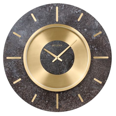 Bulova Oversized 23 In Gallery Wall Clock With Brushed Brass Bezel
