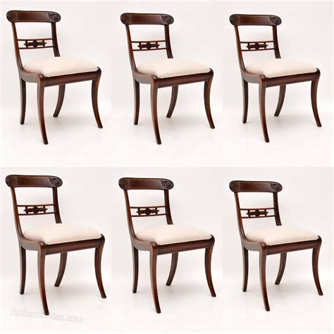 Set Of 6 Antique Mahogany Regency Dining Chairs Antiques Atlas