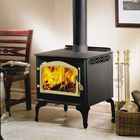 I really like the looks of this stove. Napoleon 1400M Medium Wood Burning stove/Metallic black at ...
