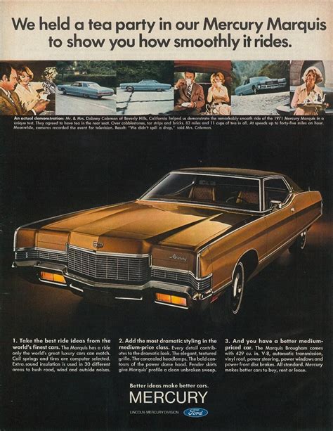Mercury Marquis 1971 Retro Ads Vintage Car Ads Etsy Car Ads Retro