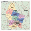 Grande mapa político y administrativo de Luxemburgo con carreteras y ...