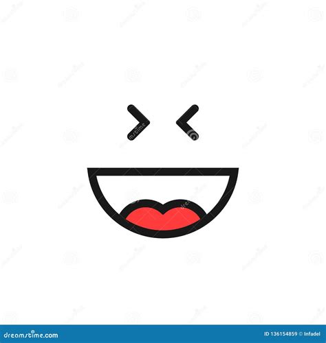 Toothless Emoji Face Line Icon Vector Illustration