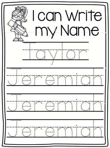 Name Writing Practice Name Trace Paper Editable By