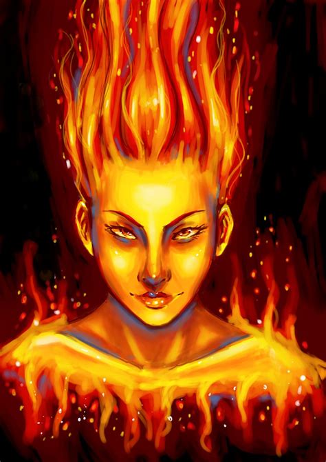 Fire Girl Drawing