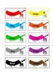 The theme colors and shapes is split into several parts. Color flash cards - ESL worksheet by Miss A
