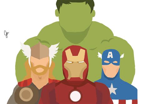 Avengers Hulk Ironman Thor Captain America By Jo Tyea On Deviantart