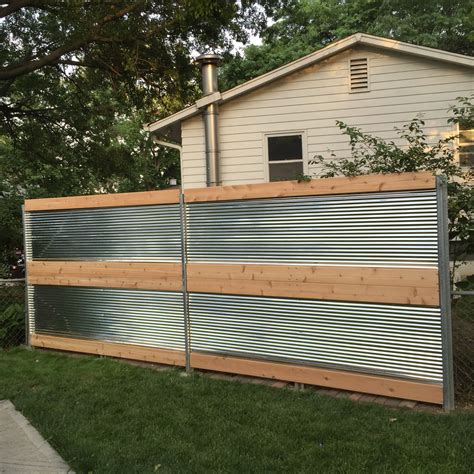 30 Corrugated Metal And Wood Fence