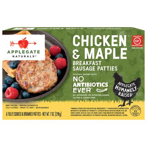 Save On Applegate Naturals Chicken And Maple Breakfast Sausage Patties