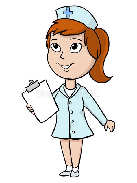 Cartoon Nurse With Blank Tablet Stock Vector