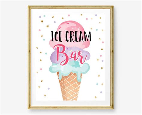 Ice Cream Bar Sign Printable