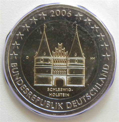 Germany 2 Euro Coin 2006 Schleswig Holstein Holstentor Lübeck D