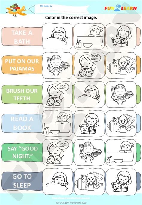 This Is The Way We Go To Bed Super Simple Worksheet Fun2learn