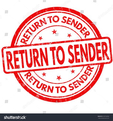 Return Sender Red Grunge Rubber Stamp Stock Vector Royalty Free