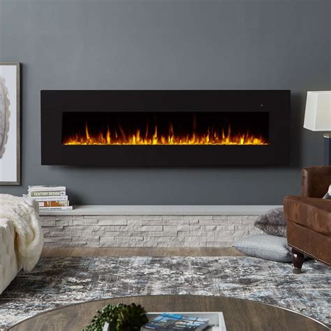 Corretto 72 Wall Mount Electric Fireplace Real Flame