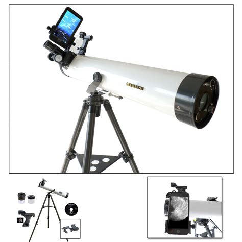 Cassini 800mm X 80mm Reflector Telscope Galileo Smartphone Adapter