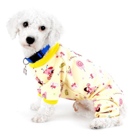 Lollipop Print Apparel Dog Pajamas Pet Soft Dog Clothes For Small Dogs