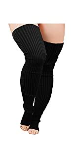 Long Leg Warmer V28 Womens Men 80s Party Ribbed Knit Dance Sports